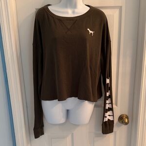 Victoria's Secret Olive Green Long Sleeve Sweatshirt